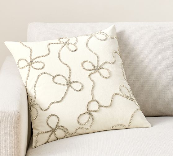 LoveShackFancy Rhinestone Bow Pillow Cover