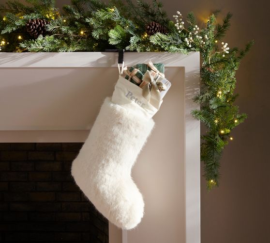 Ivory Mink Faux Fur Stocking