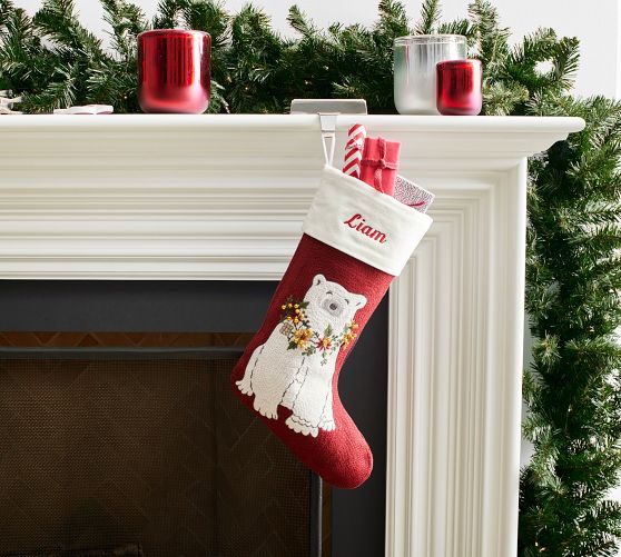 Polar Bear Crewel Stocking