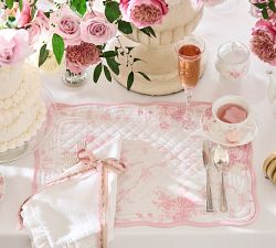 LoveShackFancy Rose Quilted Cotton Placemats - Set of 4