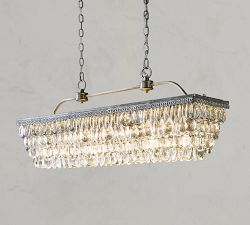 Clarissa Rectangular Crystal Chandelier (30"-40")