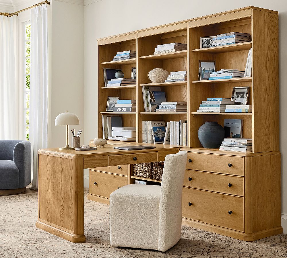 Hartford Peninsula Desk with File Cabinet (104") by Pottery Barn