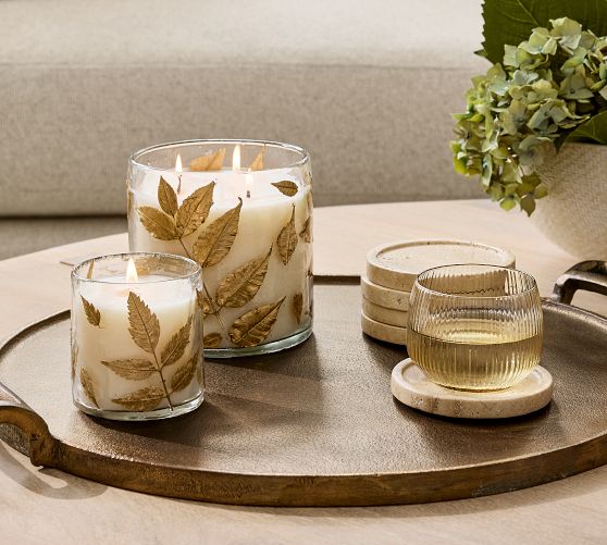 Linden Botanical Hurricane Candle Holder | Pottery Barn
