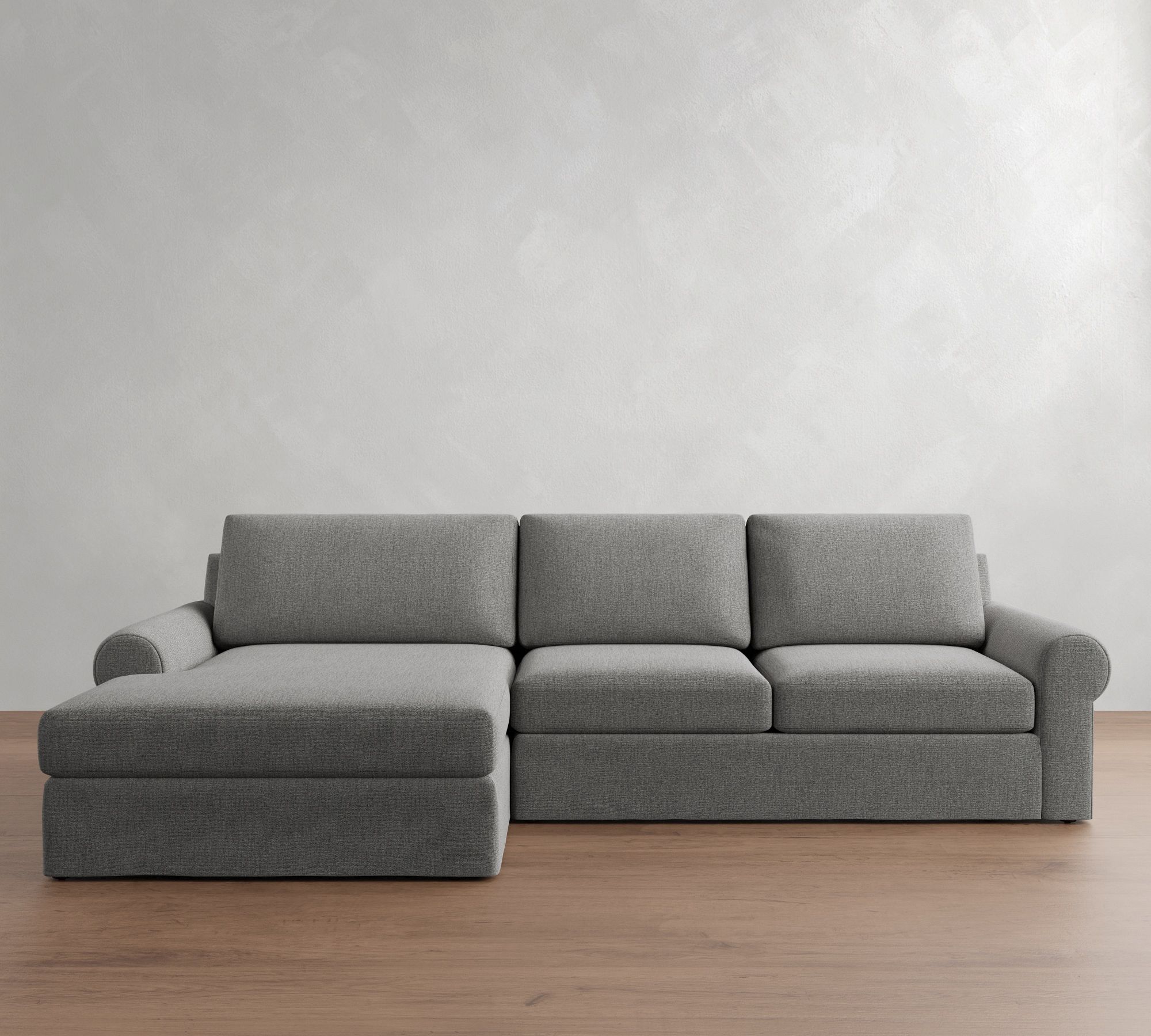 Big Sur Roll Arm Slipcovered Chaise Sectional (115"&ndash;157") - thumbnail 9