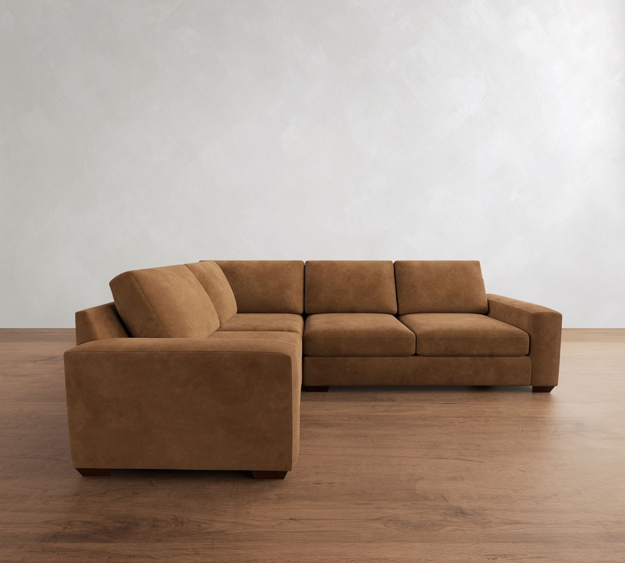 Big Sur Square Arm Leather 3-Piece Sectional (115")