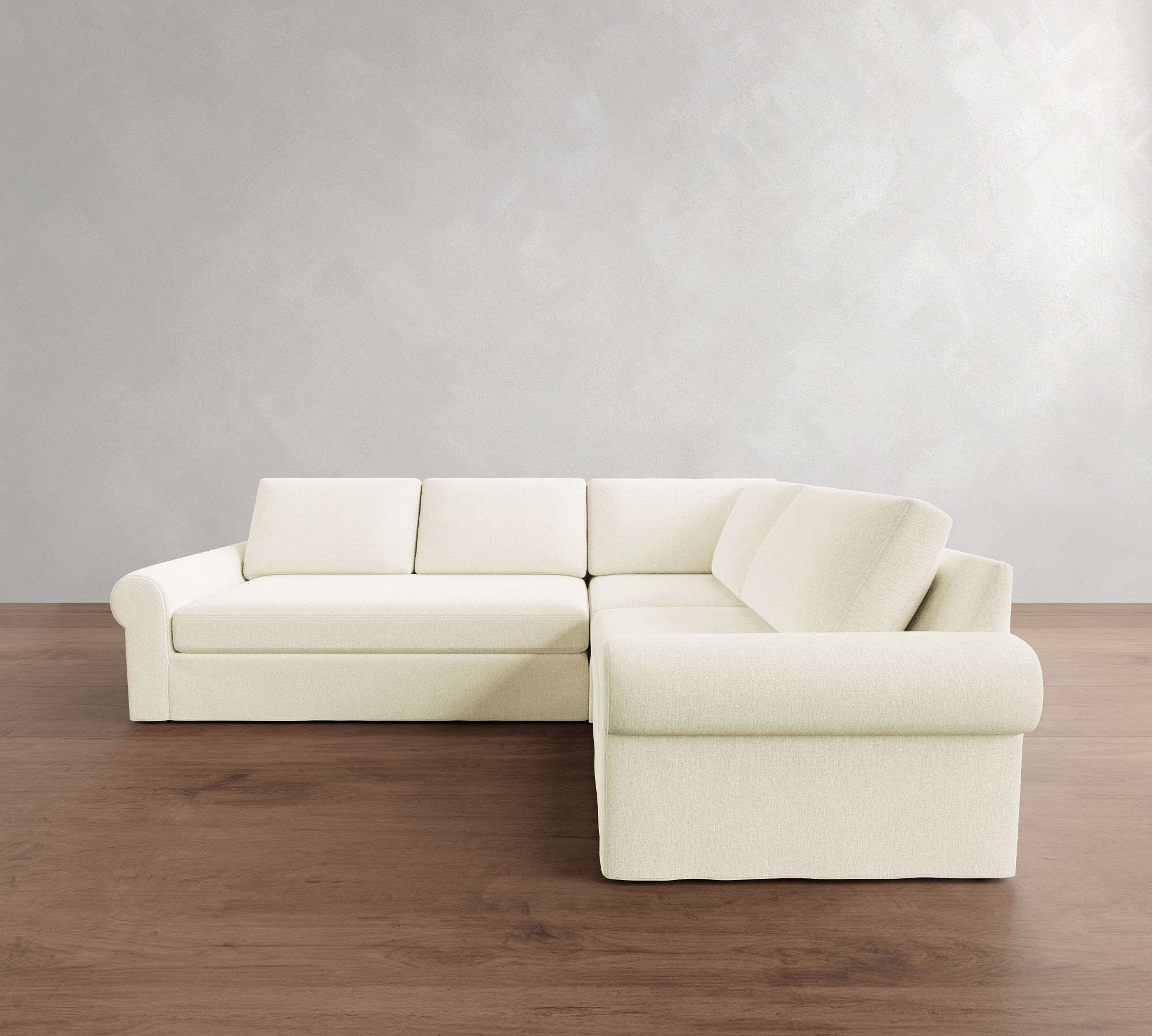 Big Sur Roll Arm Slipcovered 3-Piece Sectional (115") - thumbnail 2