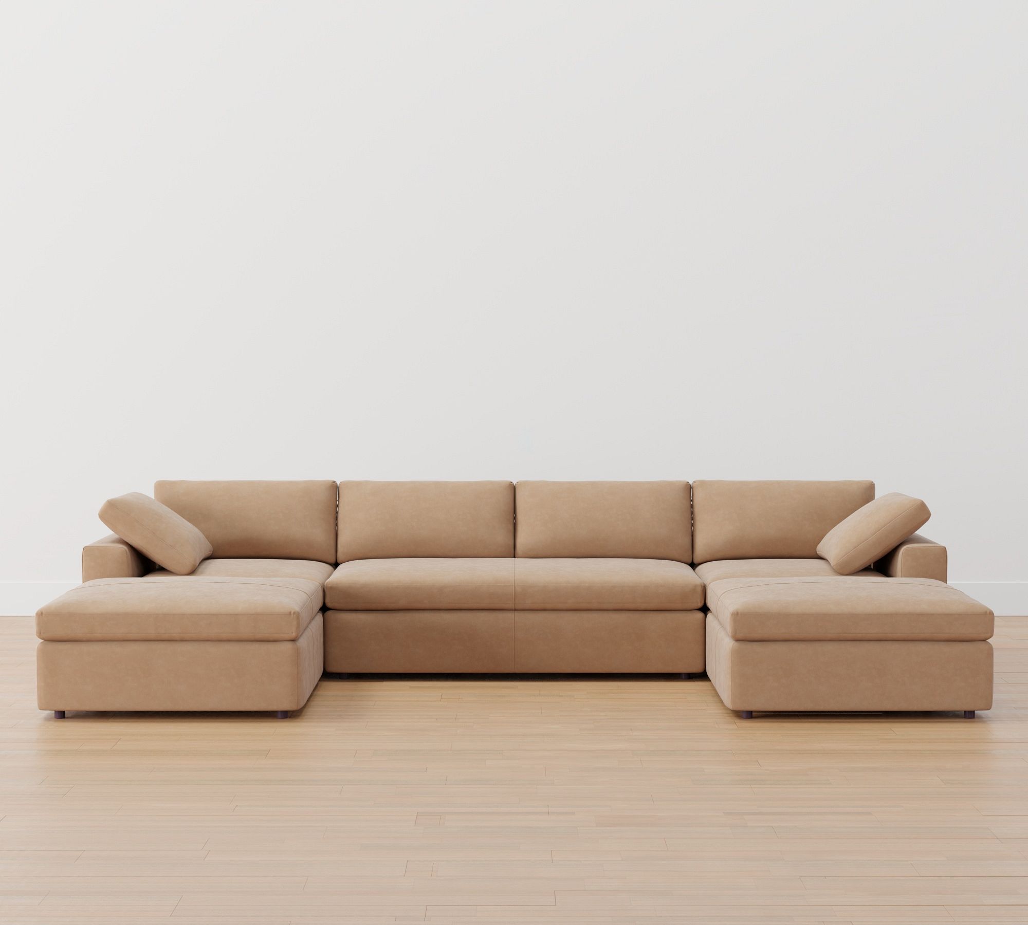 Dream Leather Modular Double Chaise Sectional (155") - thumbnail 5