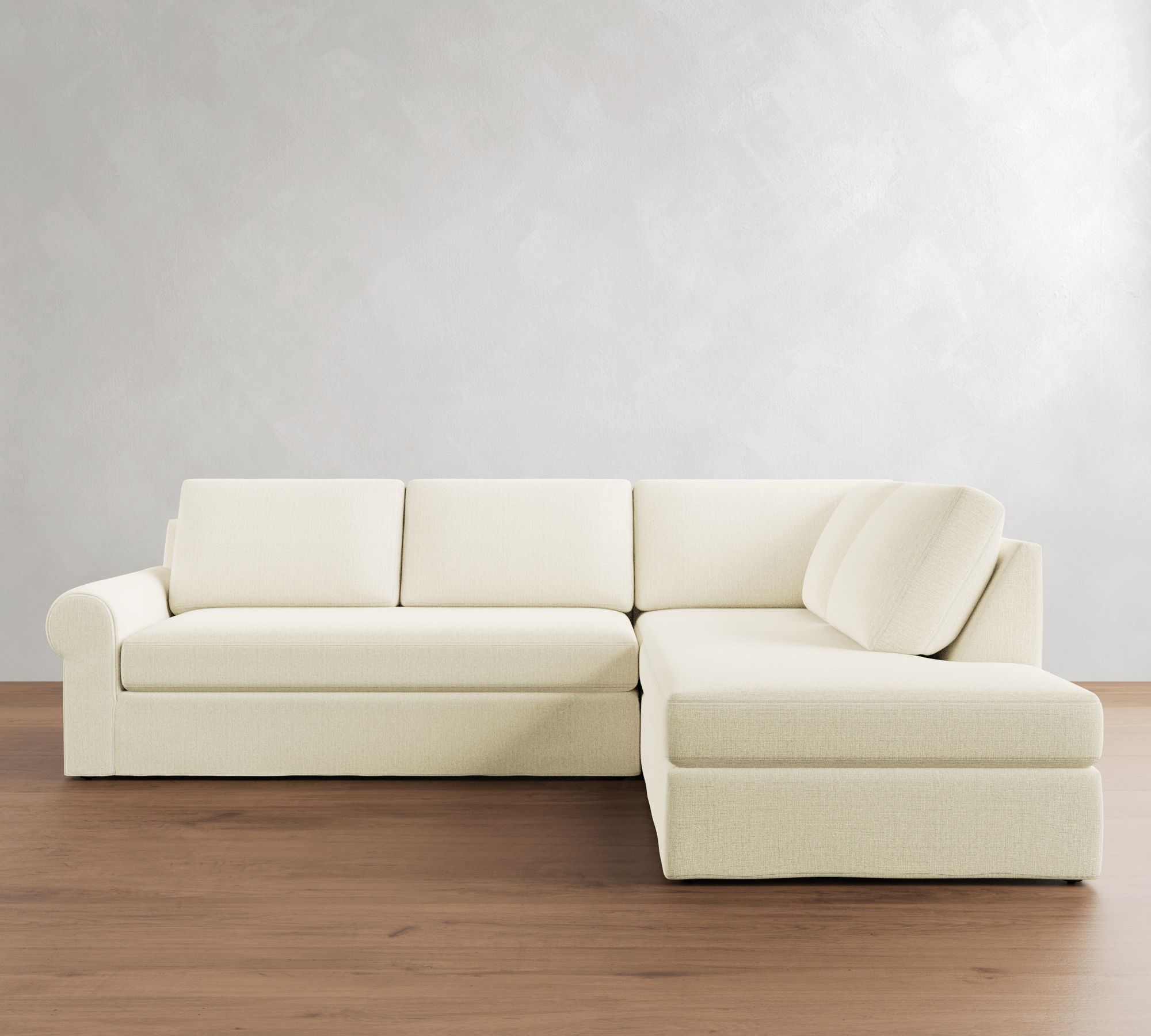 Big Sur Roll Arm Slipcovered Return Bumper Sectional (114"&ndash;146") - thumbnail 4