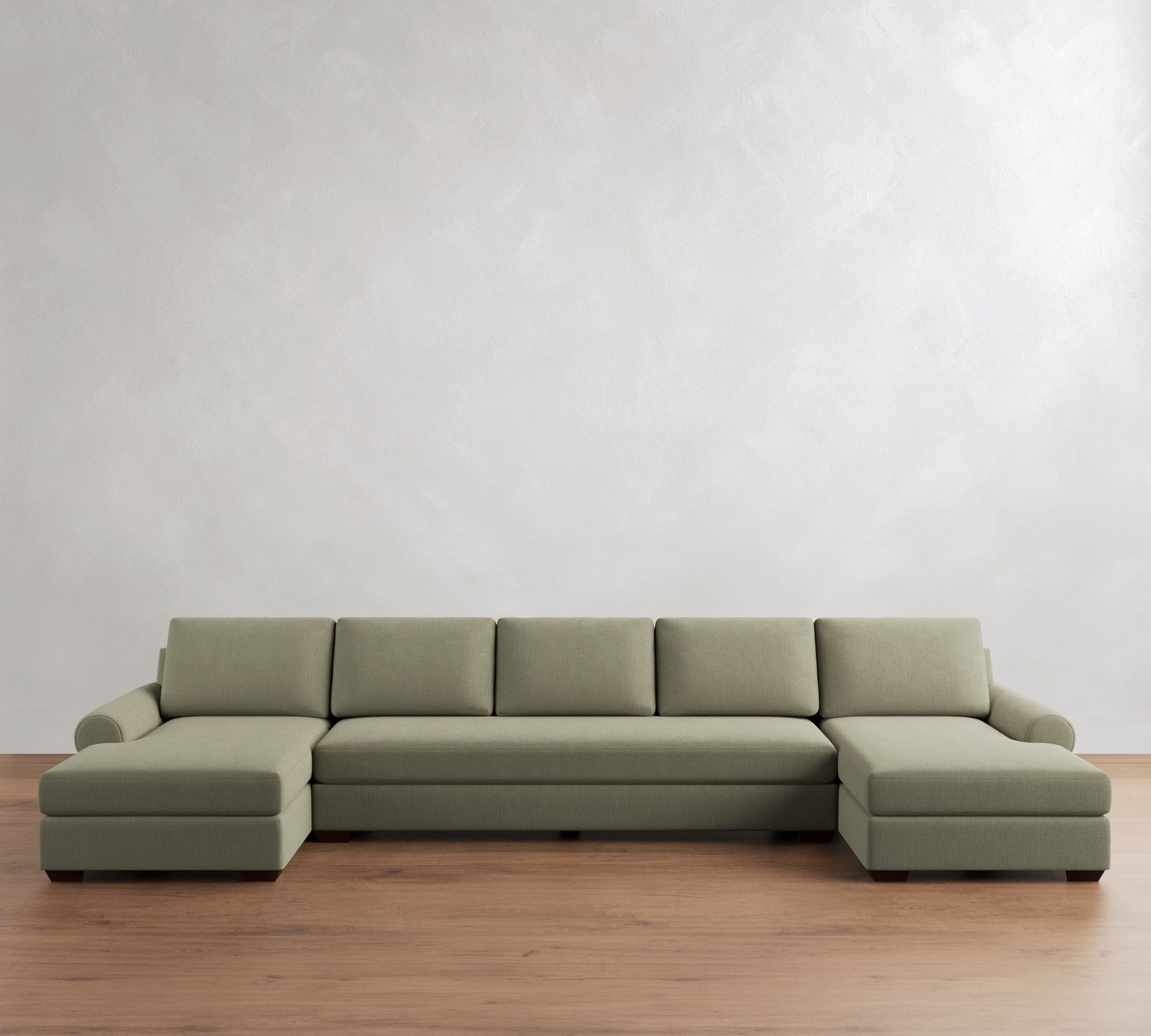 Big Sur Roll Arm Double Chaise Sectional (145"&ndash;198")