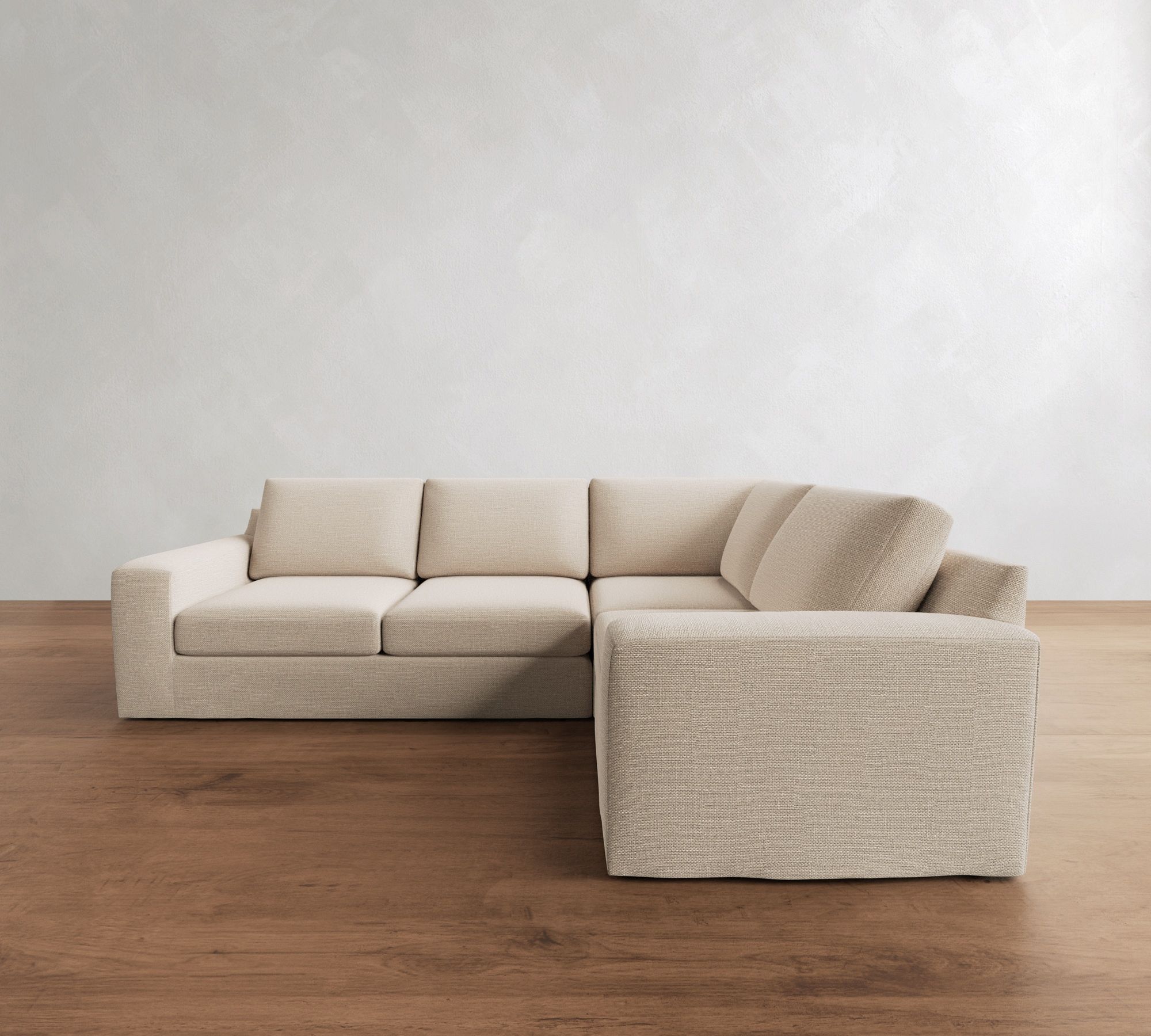 Big Sur Square Arm Slipcovered 3-Piece Sectional (114")