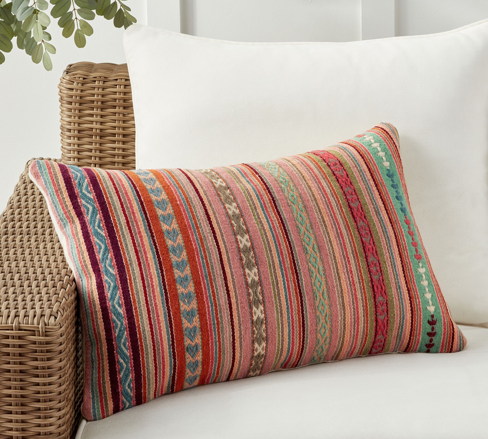 Pasadena Striped Outdoor Lumbar | Pottery Barn