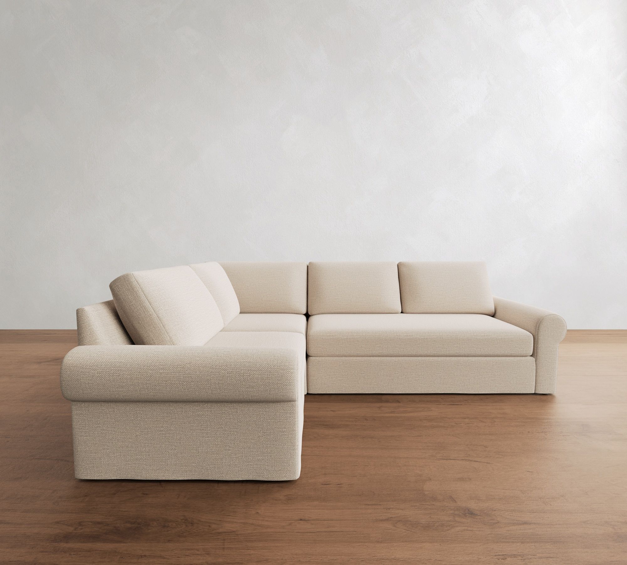 Big Sur Roll Arm Slipcovered 3-Piece Sectional (115") - thumbnail 10