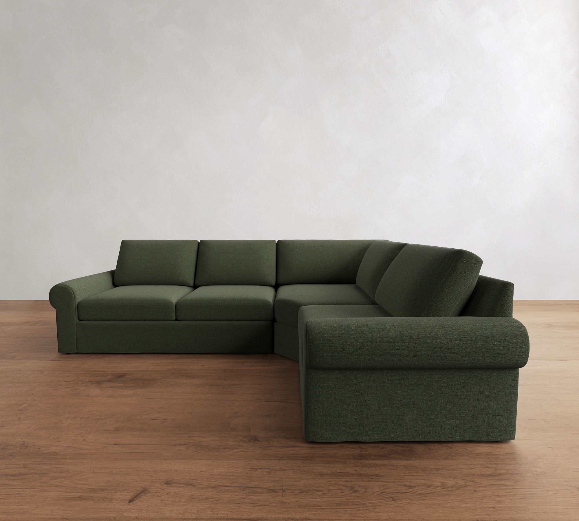 Big Sur Roll Arm Slipcovered Wedge Sectional (123") - thumbnail 7