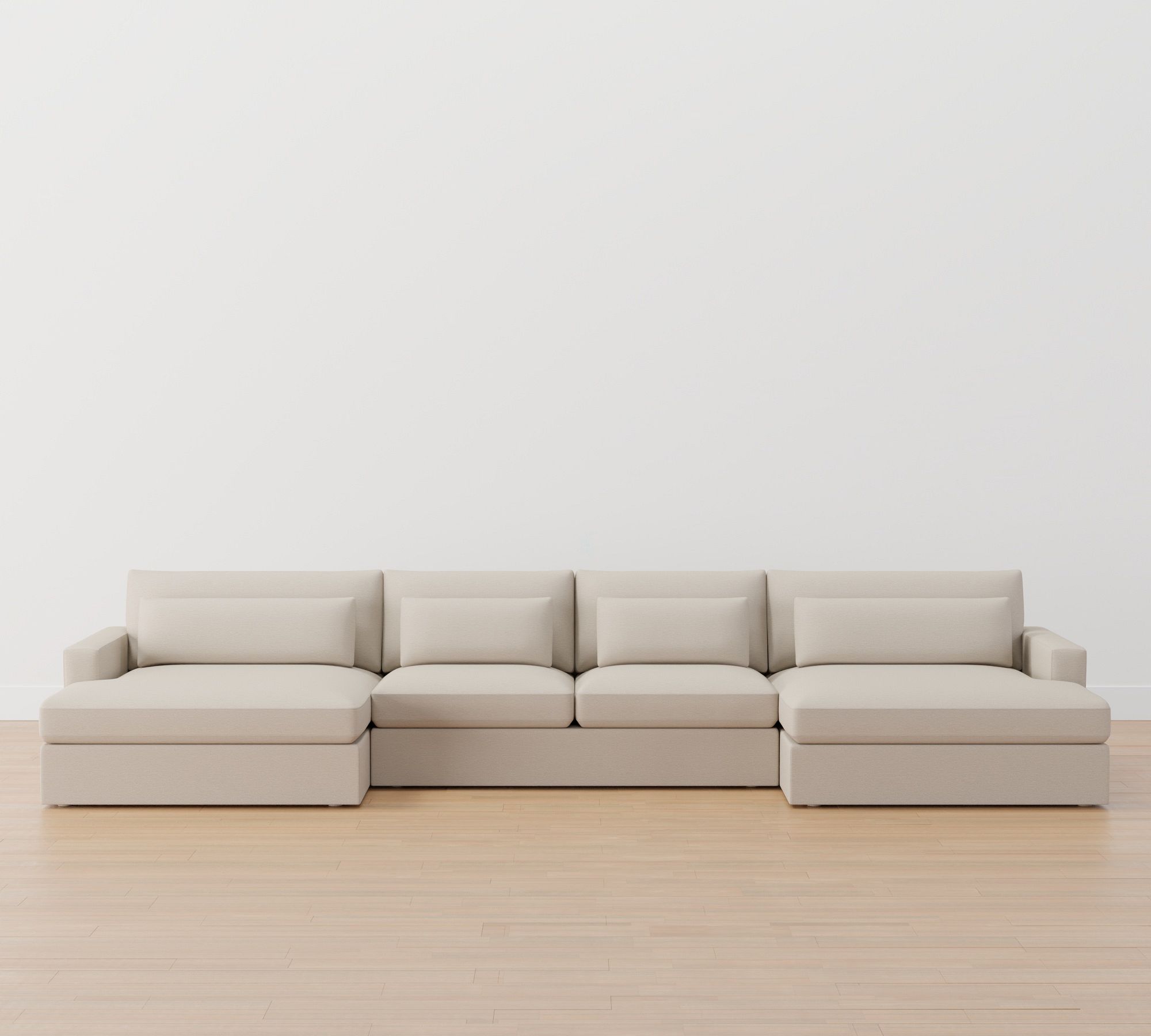 Westwood Square Arm Deep Seat Double Chaise Sectional (185")