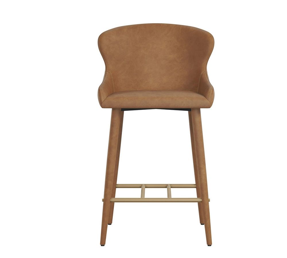 Paysen Faux Leather Counter Stool by Pottery Barn
