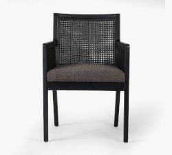 Lisbon Black Cane Dining Armchair