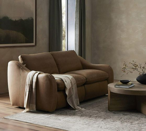 Cindy Leather Power Reclining Sofa (83"-116") by Pottery Barn
