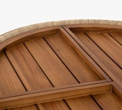 Constantine Wicker &amp; Teak Round Storage Coffee Table