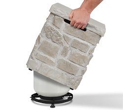 Jaren Square Stone Propane Tank Cover and Side Table (20")