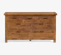 Open Box: Reed 7-Drawer Dresser (57.5") - Antique Umber, Antique Brass