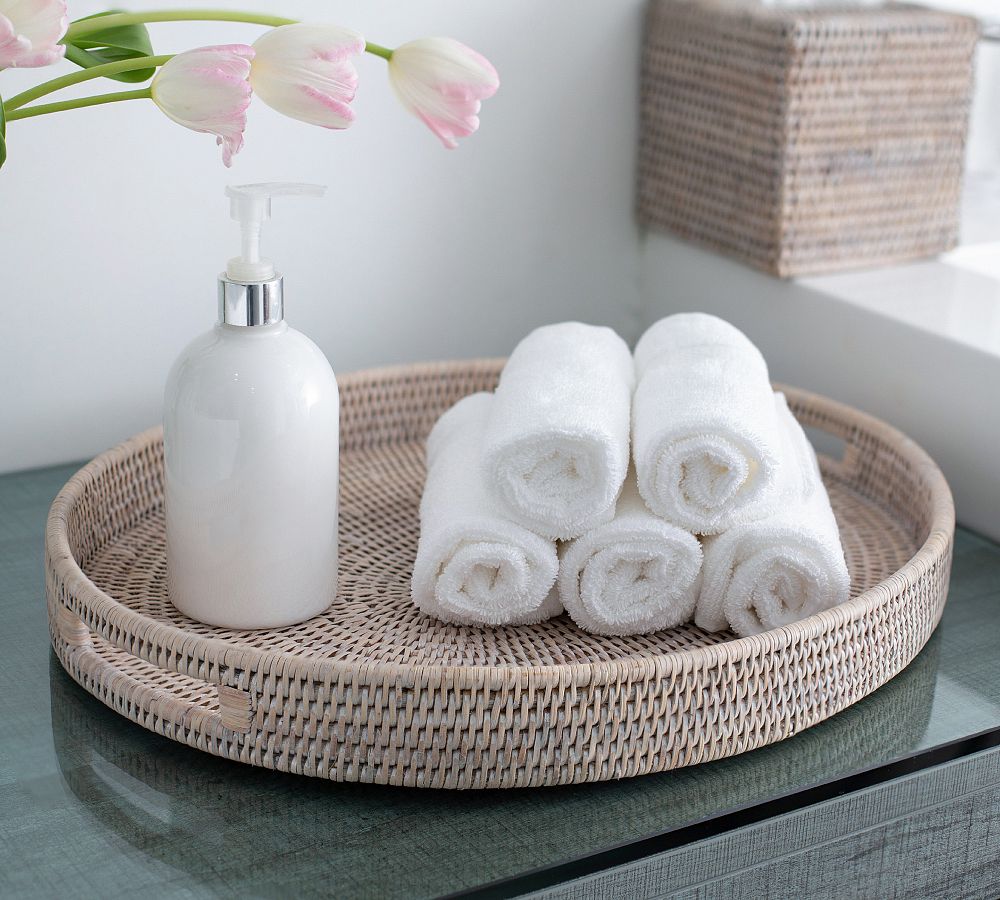 Tava Handwoven Rattan Oval Serving Tray by Pottery Barn