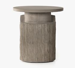 Temper Concrete Round Outdoor End Table (20")