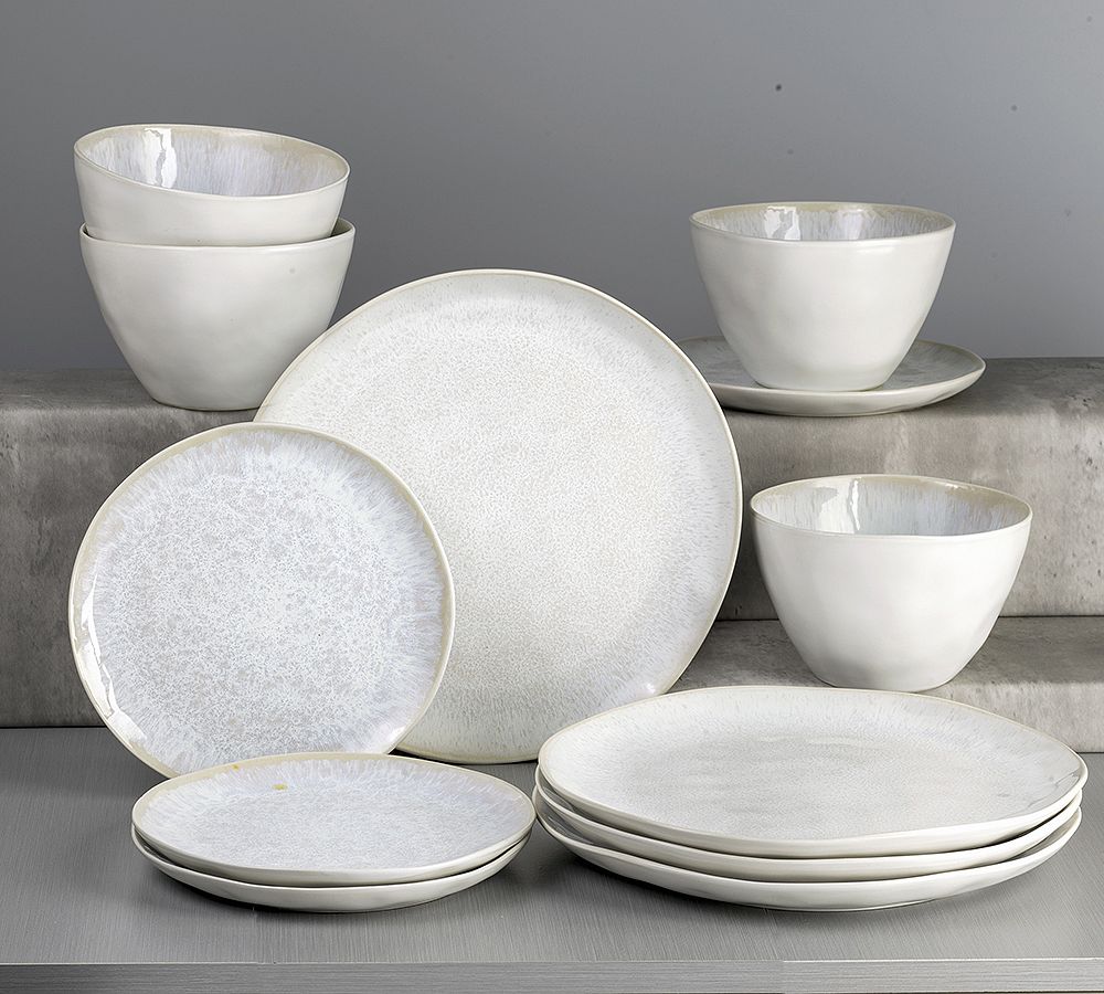 Nico Stoneware Reactive Glaze 12 -Piece Dinnerware Set by Pottery Barn