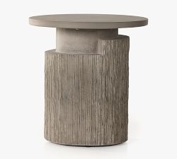 Temper Concrete Round Outdoor End Table (20")