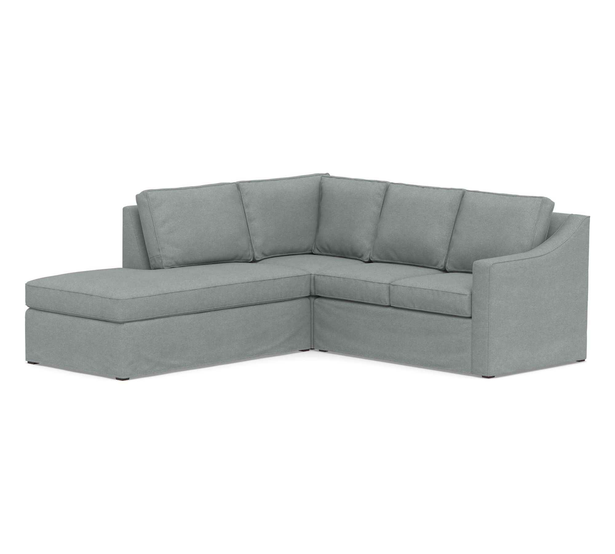 Cameron Slope Arm Slipcovered 3-Piece Bumper Sectional (97")