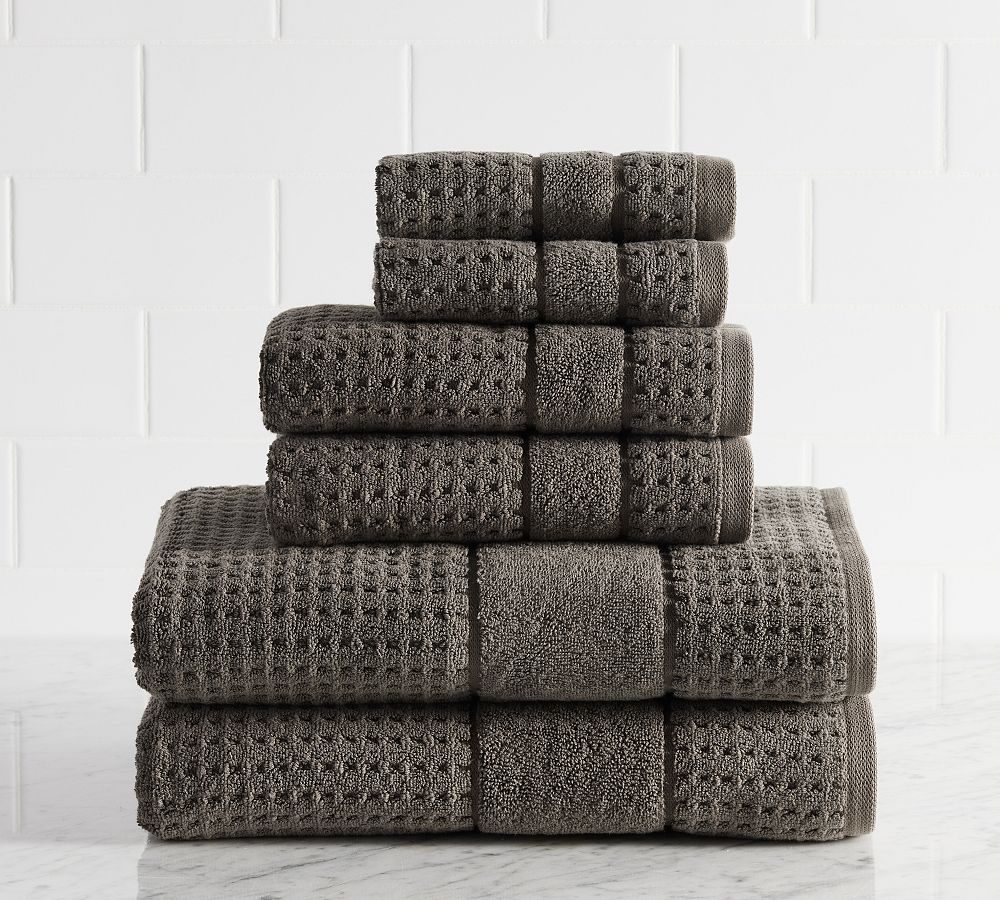 Waffle Tyne Towel Bundle - Set of 6 - Charcoal