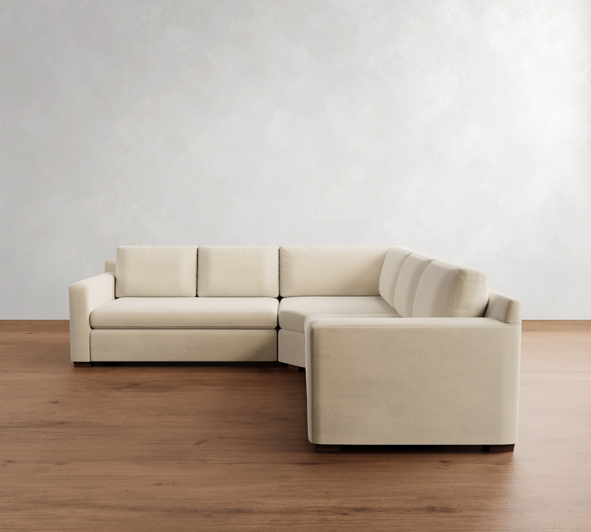 Shasta Square Arm 3-Piece L-Shaped Wedge Sectional (105"&ndash;110") - thumbnail 3