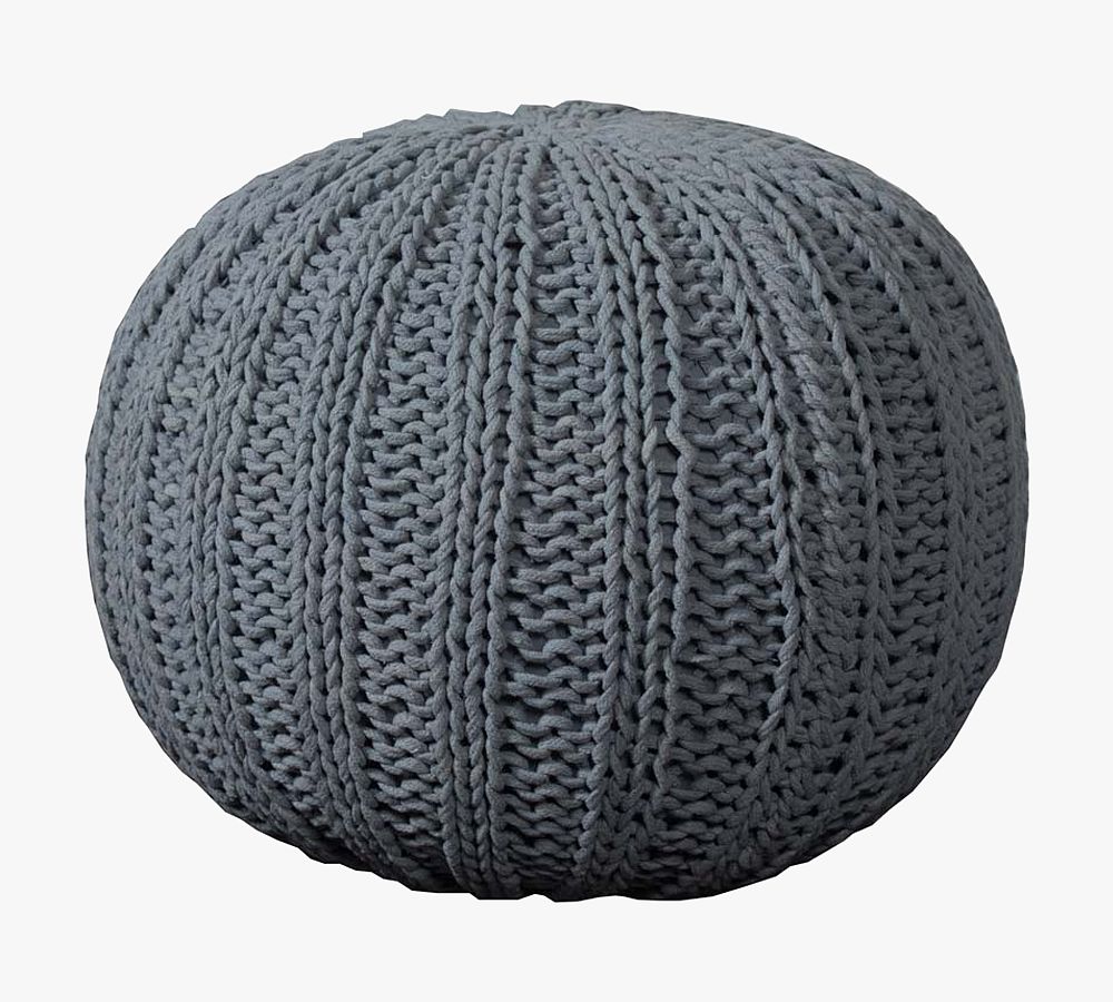 Handknit Cotton Sweater Pouf - 20"