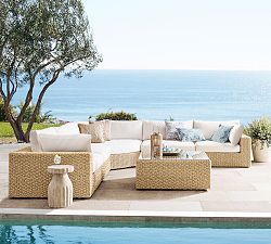 Kostas Wicker 5-Piece Outdoor Wedge Sectional (176")