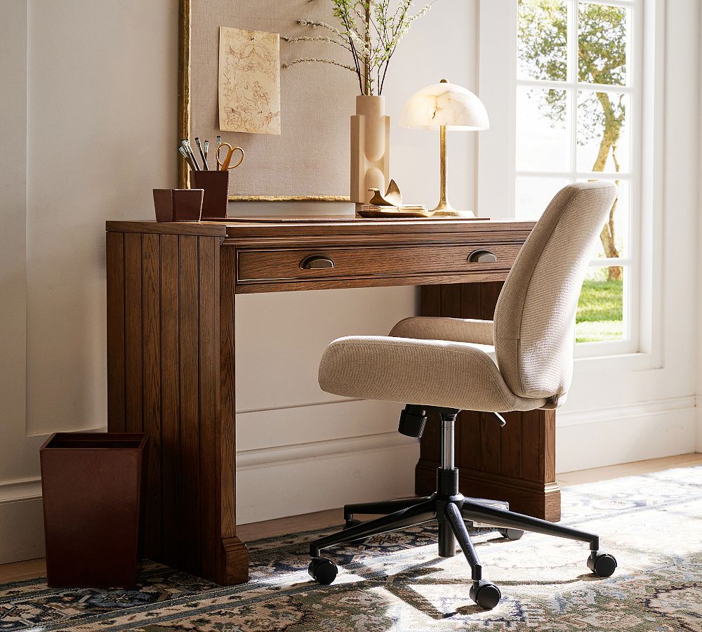 Hollis Upholstered Swivel Desk Chair by Pottery Barn