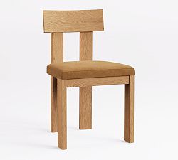Open Box: Aldon Leather Dining Chair - Nubuck Camel, Maize