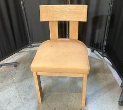Open Box: Aldon Leather Dining Chair - Nubuck Camel, Maize