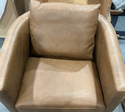 Open Box: Ayden Barrel Swivel Armchair (32") - Vintage Caramel