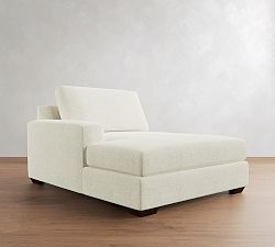 Open Box: Big Sur Square Arm Left Wide Chaise - Performance Heathered Basketweave Alabaster, Espresso