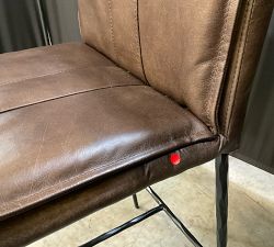 Open Box: Eugina Leather Counter Stool (27") - Antique Brown