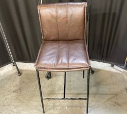 Open Box: Eugina Leather Counter Stool (27") - Antique Brown