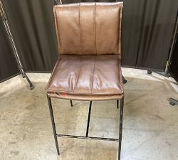 Open Box: Eugina Leather Counter Stool (27") - Antique Brown