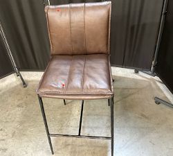 Open Box: Eugina Leather Counter Stool (27") - Antique Brown