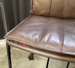 Open Box: Eugina Leather Counter Stool (27") - Antique Brown