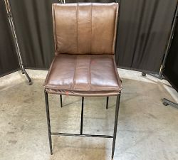 Open Box: Eugina Leather Counter Stool (27") - Antique Brown