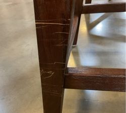 Open Box: Fenton Woven Leather Counter Stool (24") - Statesville Pebble, Coffee Bean