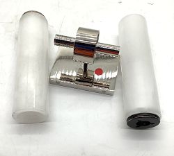 Open Box: Frances Alabaster Double Tube Sconce (22") - Polished Nickel