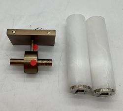 Open Box: Frances Alabaster Double Tube Sconce (22") - Tumbled Brass