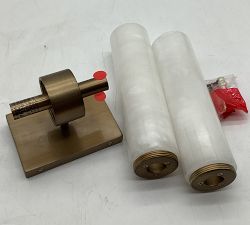 Open Box: Frances Alabaster Double Tube Sconce (22") - Tumbled Brass