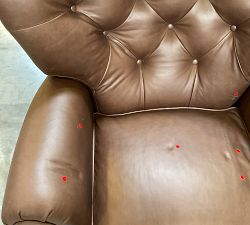 Open Box: Lansing Leather Swivel Recliner - Gravel Chocolate