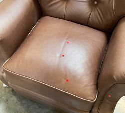 Open Box: Lansing Leather Swivel Recliner - Gravel Chocolate